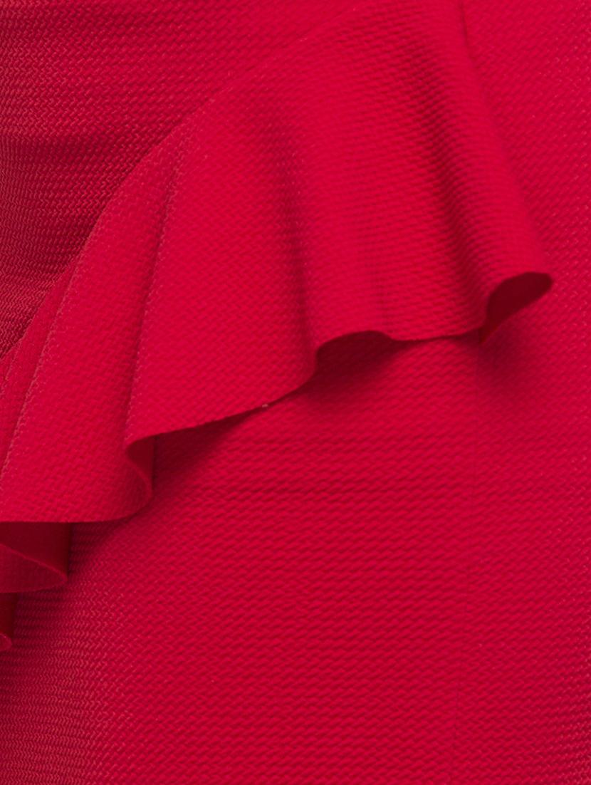 red solid ruffled skirt - 14791734 - Standard Image - 3