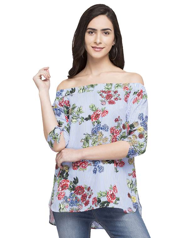 women's high-low off shoulder top - 14791807 -  Zoom Image - 0