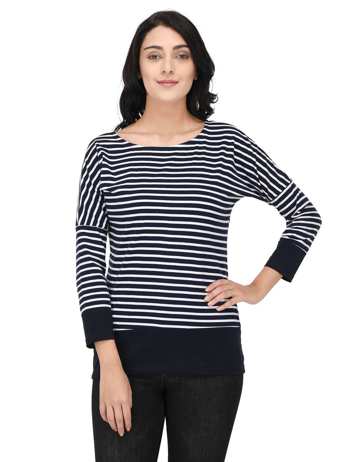 nautical striped dolman sleeved tee