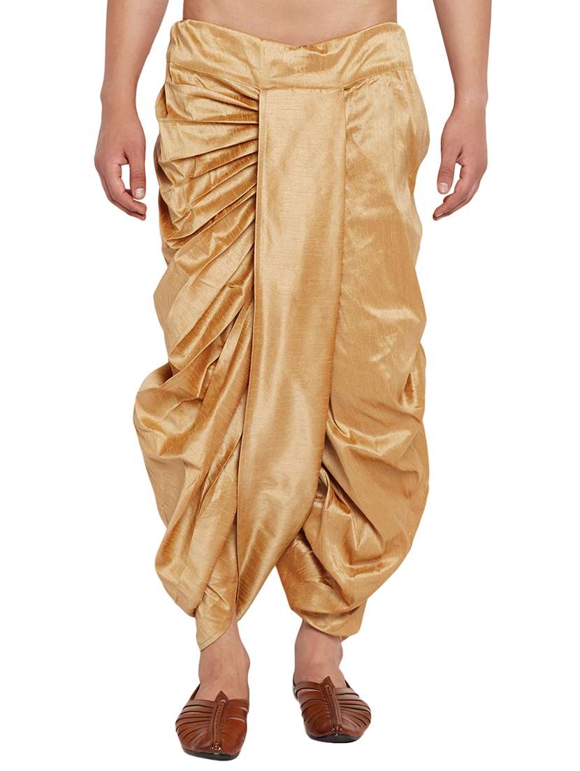 gold silk blend dhoti