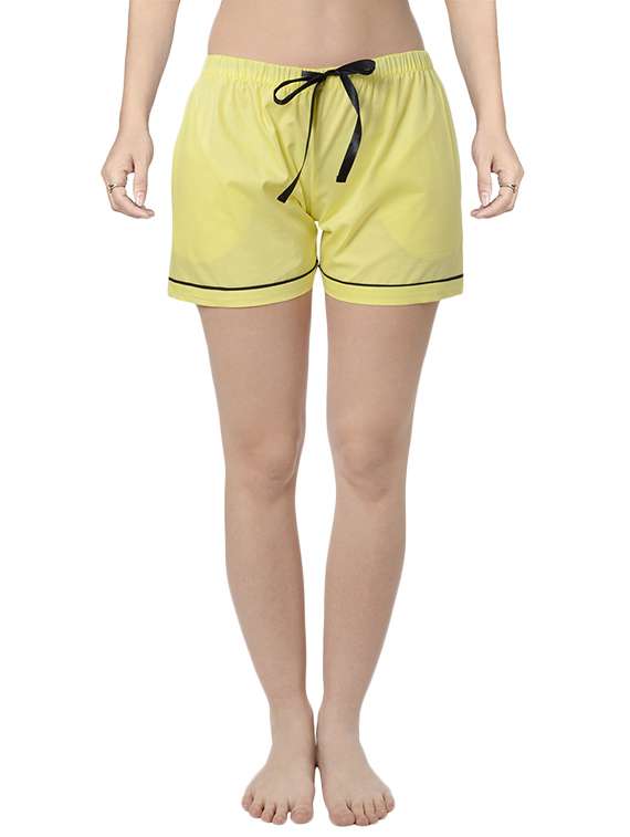 yellow cotton shorts