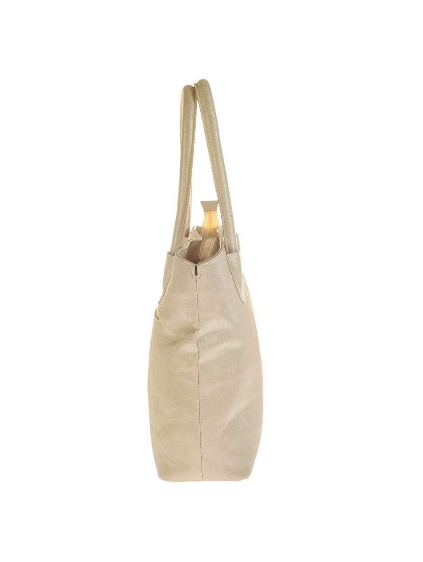 beige leatherette  regular handbag - 14797472 -  Standard Image - 3