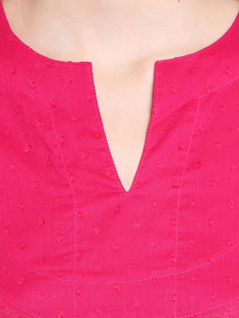 pink cotton flared  kurta - 14797493 -  Standard Image - 3