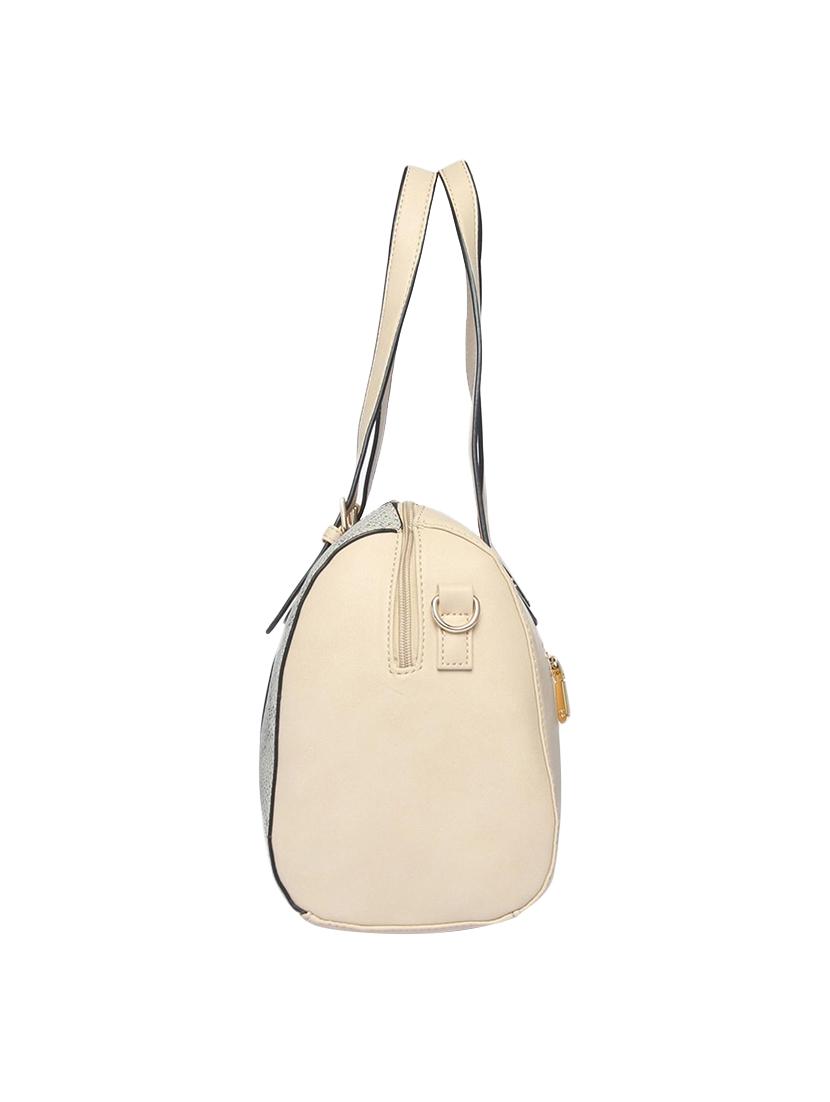 cream leatherette duffel handbag - 14797746 - Standard Image - 3