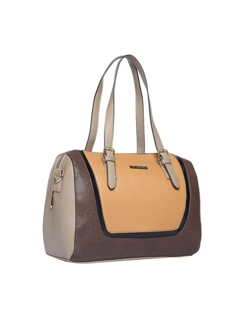grey leatherette duffel handbag - 14797747 -  Standard Image - 0