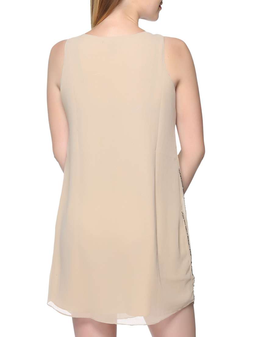 beige embellished shift dress - 14800894 -  Standard Image - 3