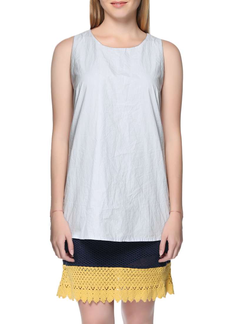 blue solid shift dress - 14800897 - Zoom Image - 0