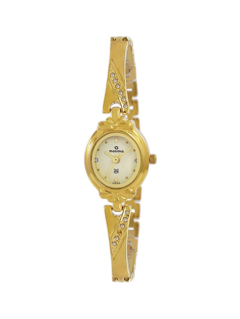 maxima white dial watch  for women  - 47191bmly