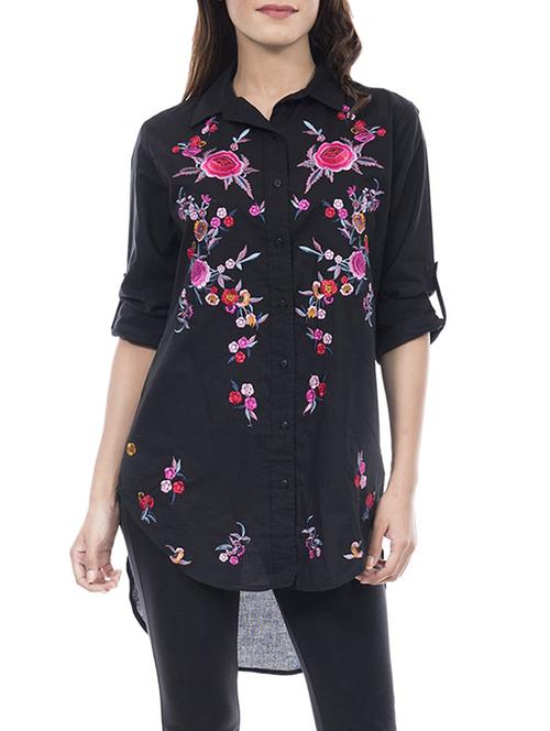 embroidered high low tunic - 14806619 -  Standard Image - 0