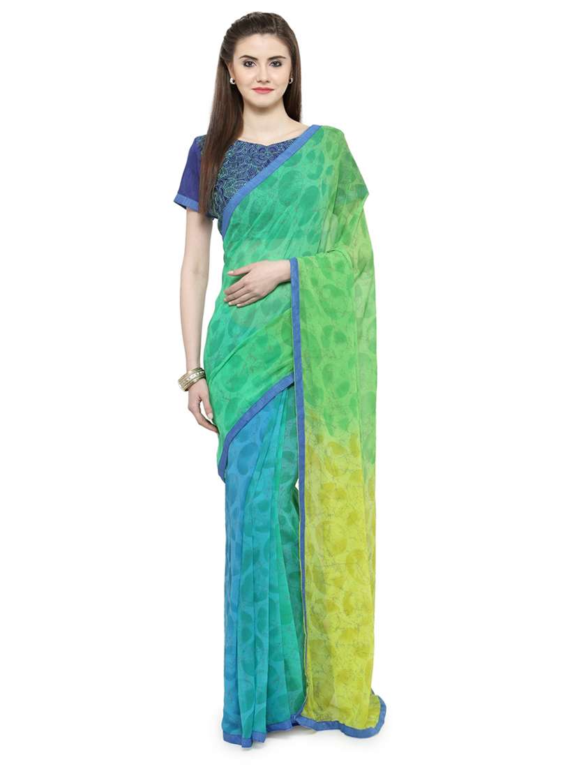 women's bordered multi colored saree
