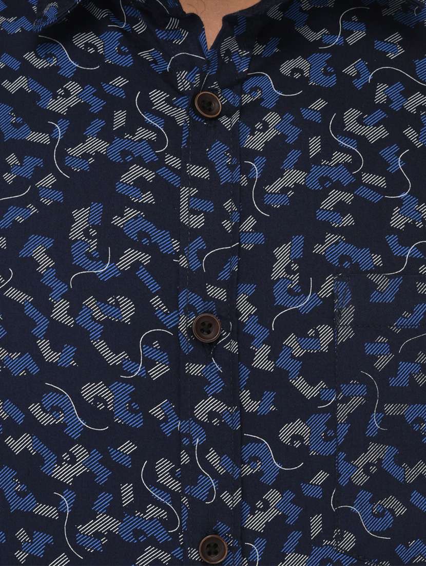 navy blue cotton casual shirt - 14808785 -  Standard Image - 3