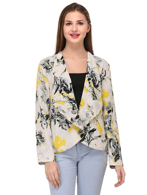 yellow printed shrug - 14811700 - Standard Image - 0
