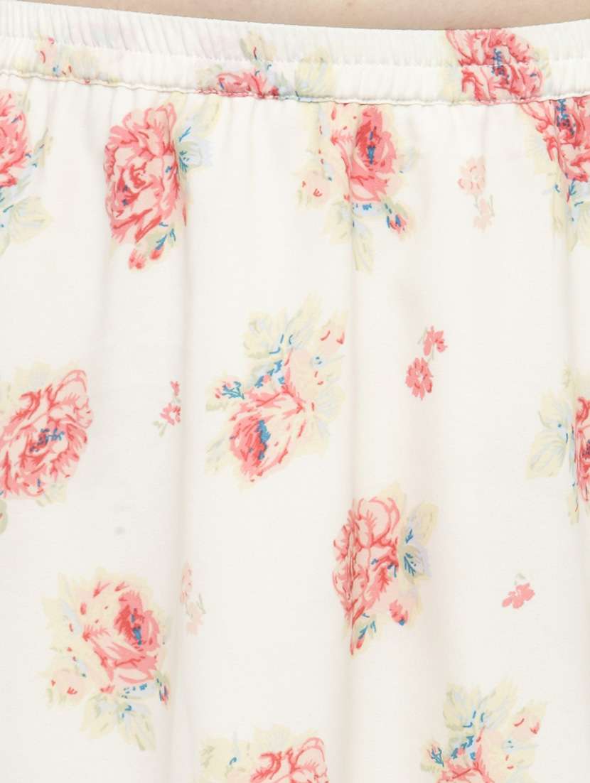 white printed flared skirt - 14811732 -  Standard Image - 3