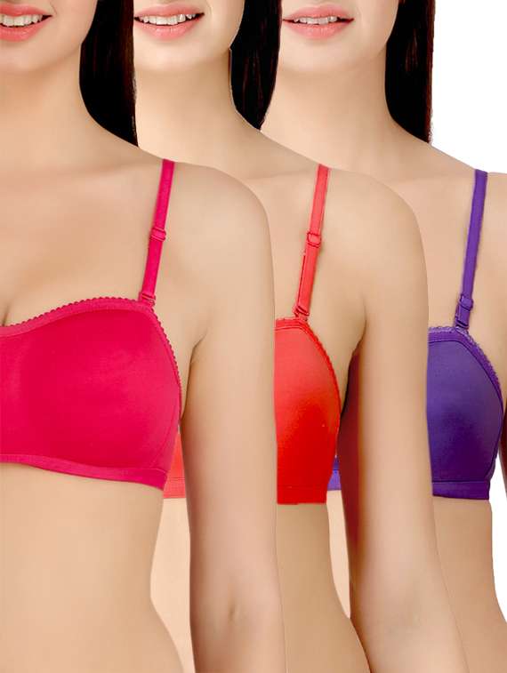 set of 3 detachable strapped bra