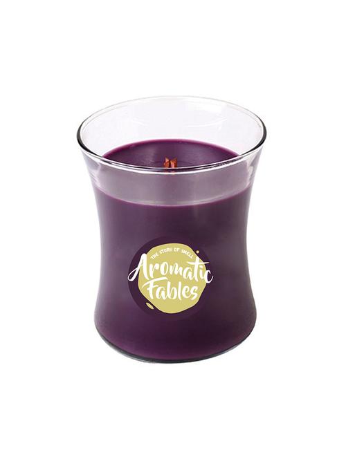 first row aromatic fables 10oz strawberry fragrance soy wax purple color wood wick glass jar candle - 14815724 - Standard Image - 0