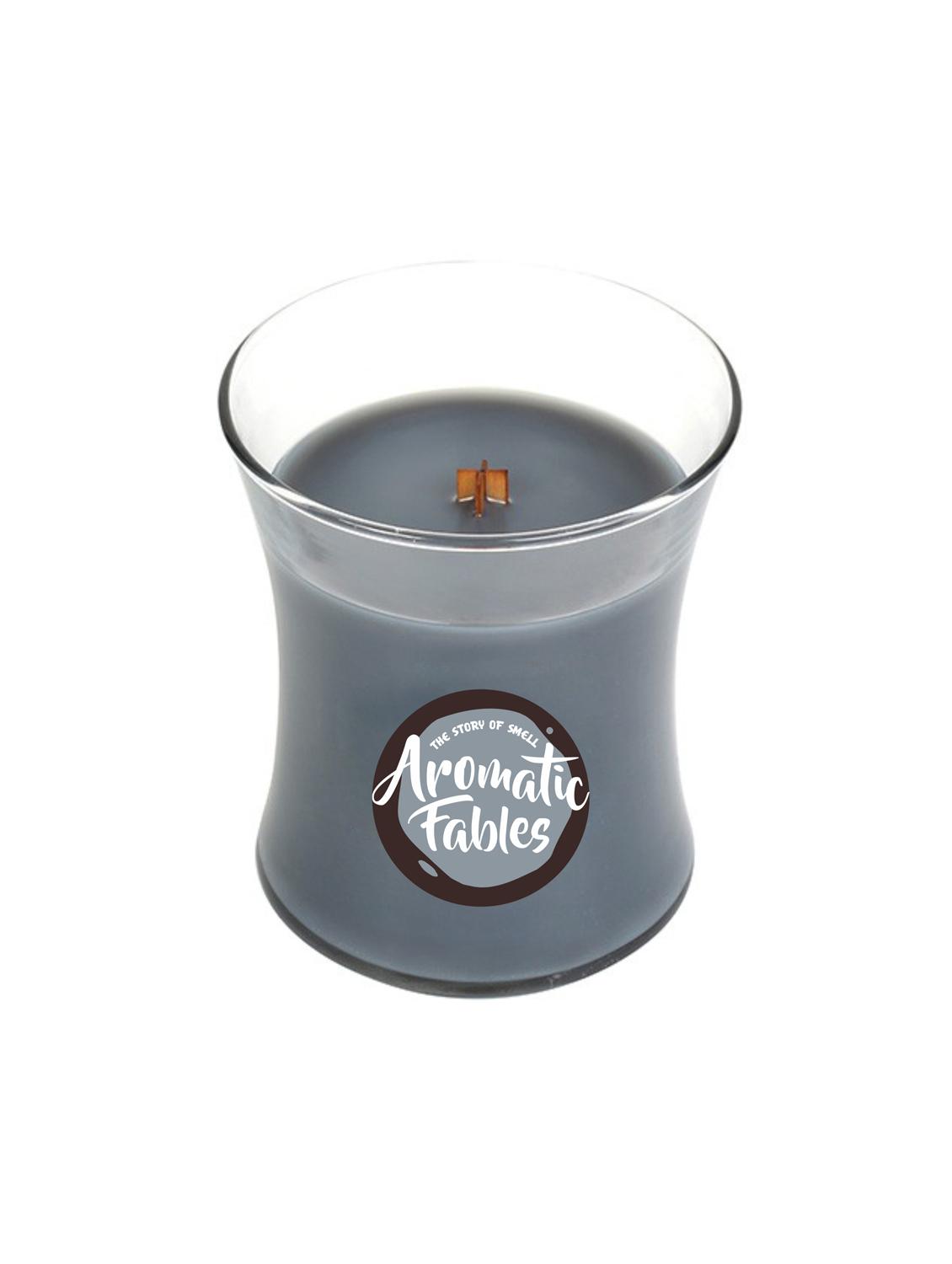first row aromatic fables 10oz euphoria fragrance soy wax voilet color wood wick glass jar candle - 14815726 -  Zoom Image - 0