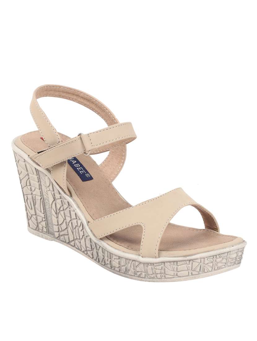 beige ankle strap wedge