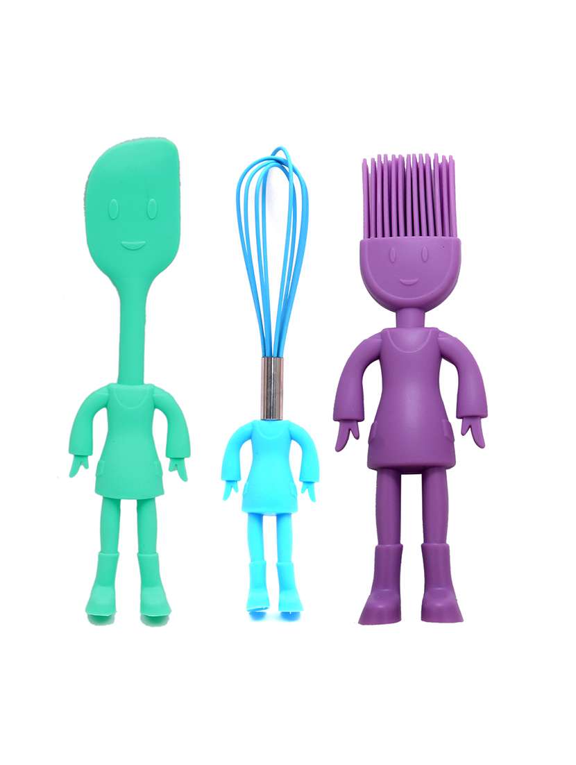 contemporary shape spatula, whisker & basting brush