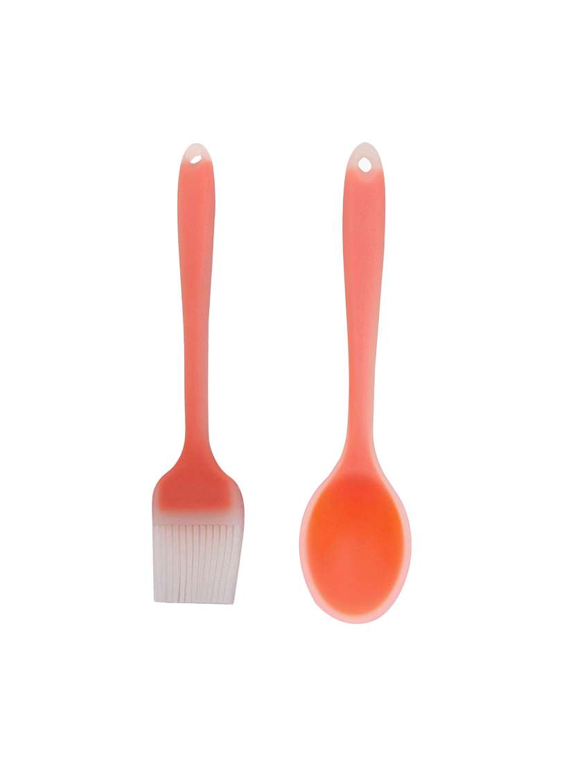 orange silicone made ladle & basting brush