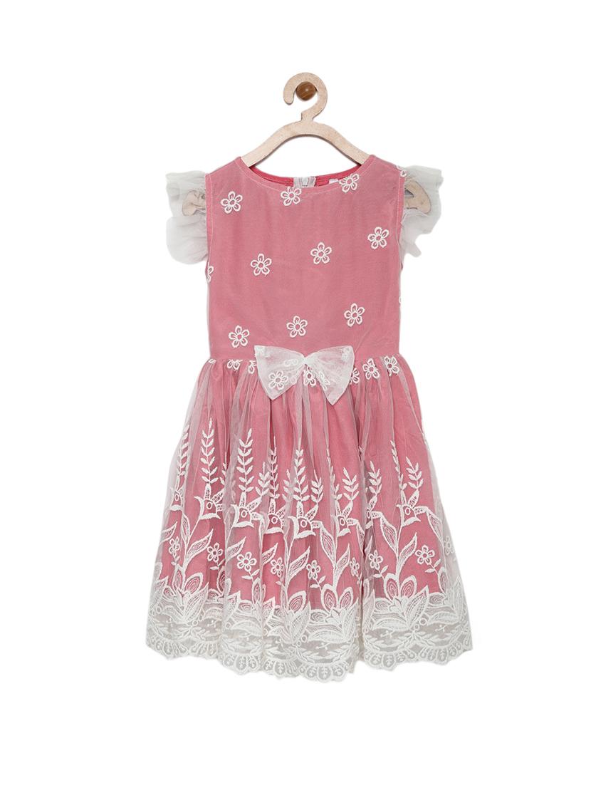 girls round neck short sleeves frock