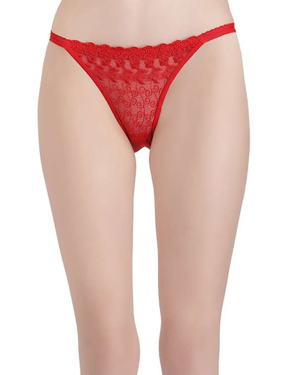 red lacy bikini panty