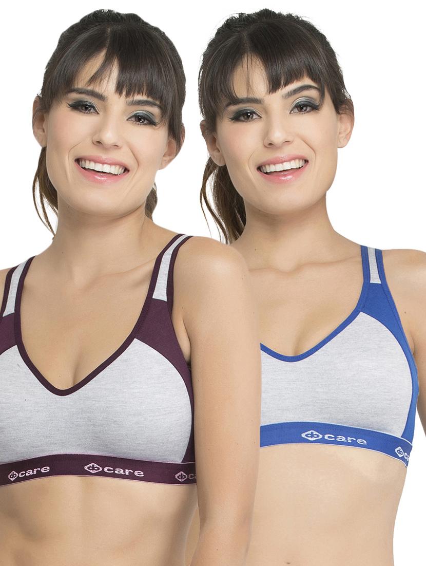 set of 2 color block sports bra - 14846271 - Zoom Image - 0