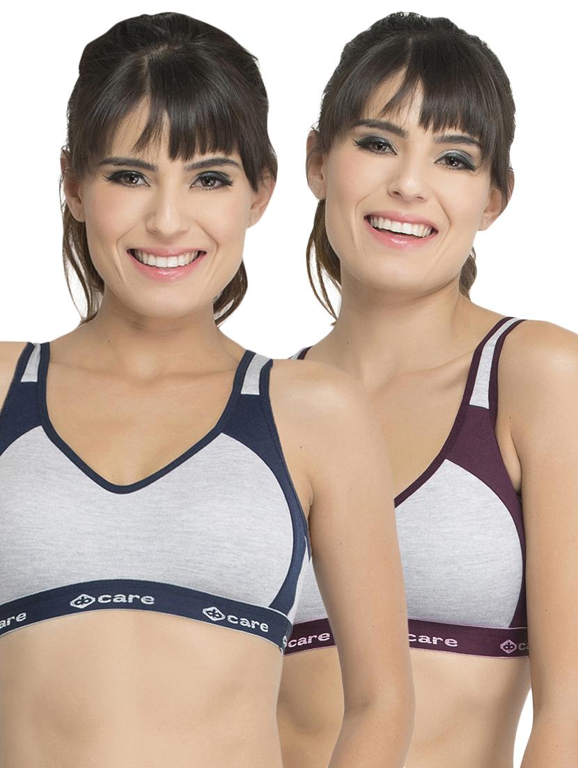 set of 2 color block sports bra - 14846282 - Zoom Image - 0