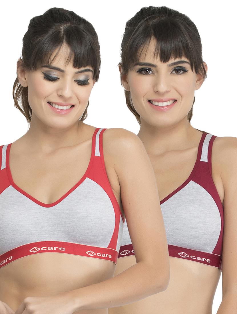 set of 2 color block sports bra - 14846285 - Zoom Image - 0