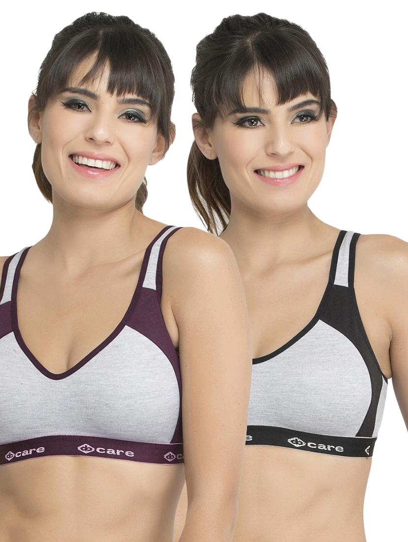 set of 2 color block sports bra - 14846289 - Zoom Image - 0
