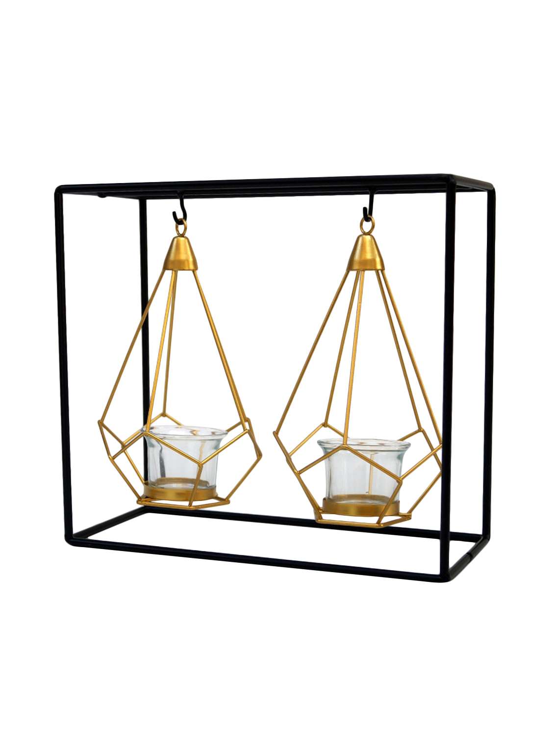 metal candle holder with waxcandle