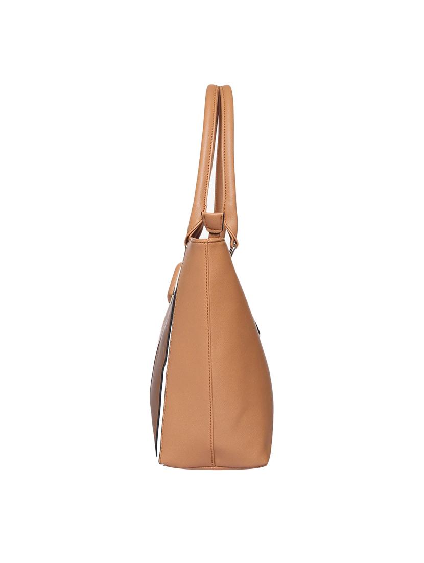 tan leatherette regular handbag - 14852845 - Standard Image - 3
