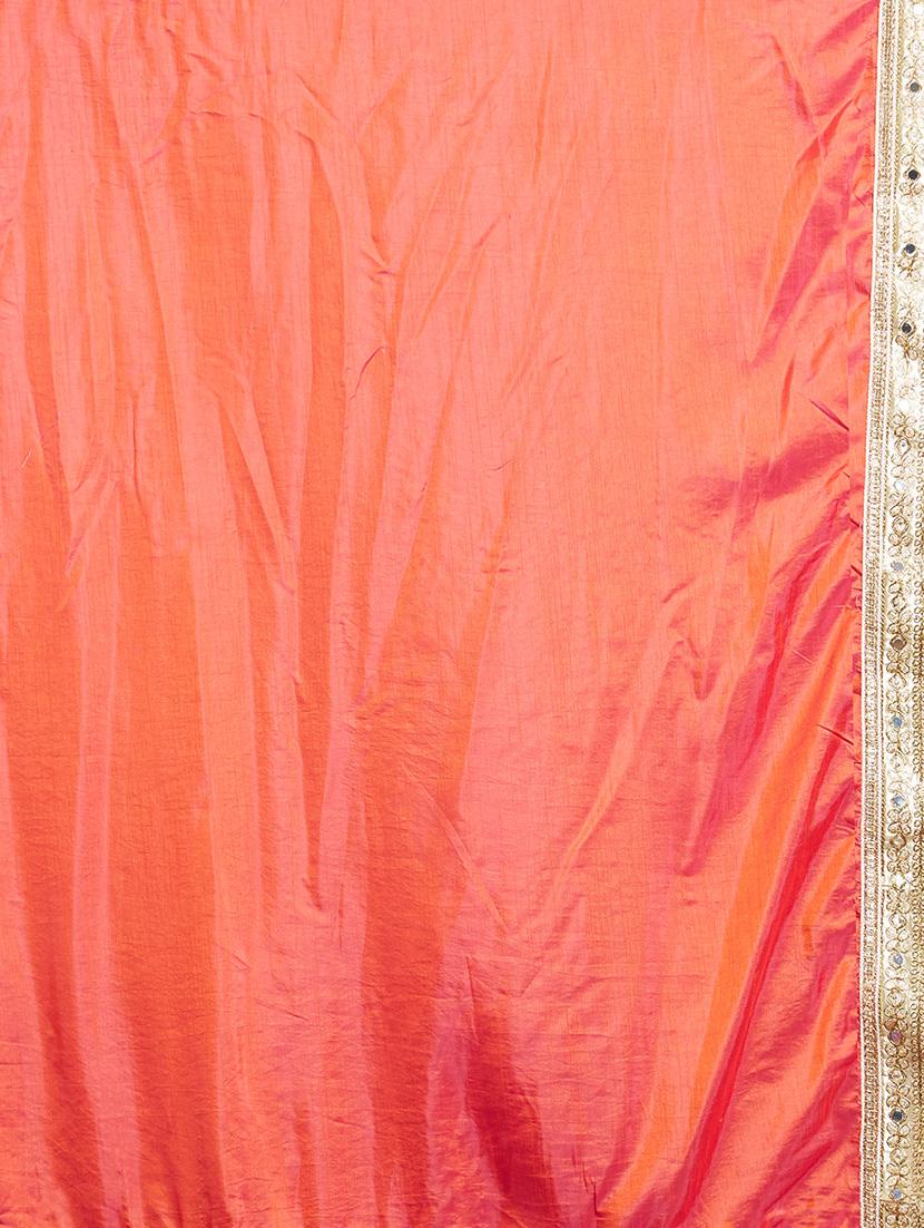 orange chiffon embroidered saree with blouse - 14853610 - Standard Image - 3