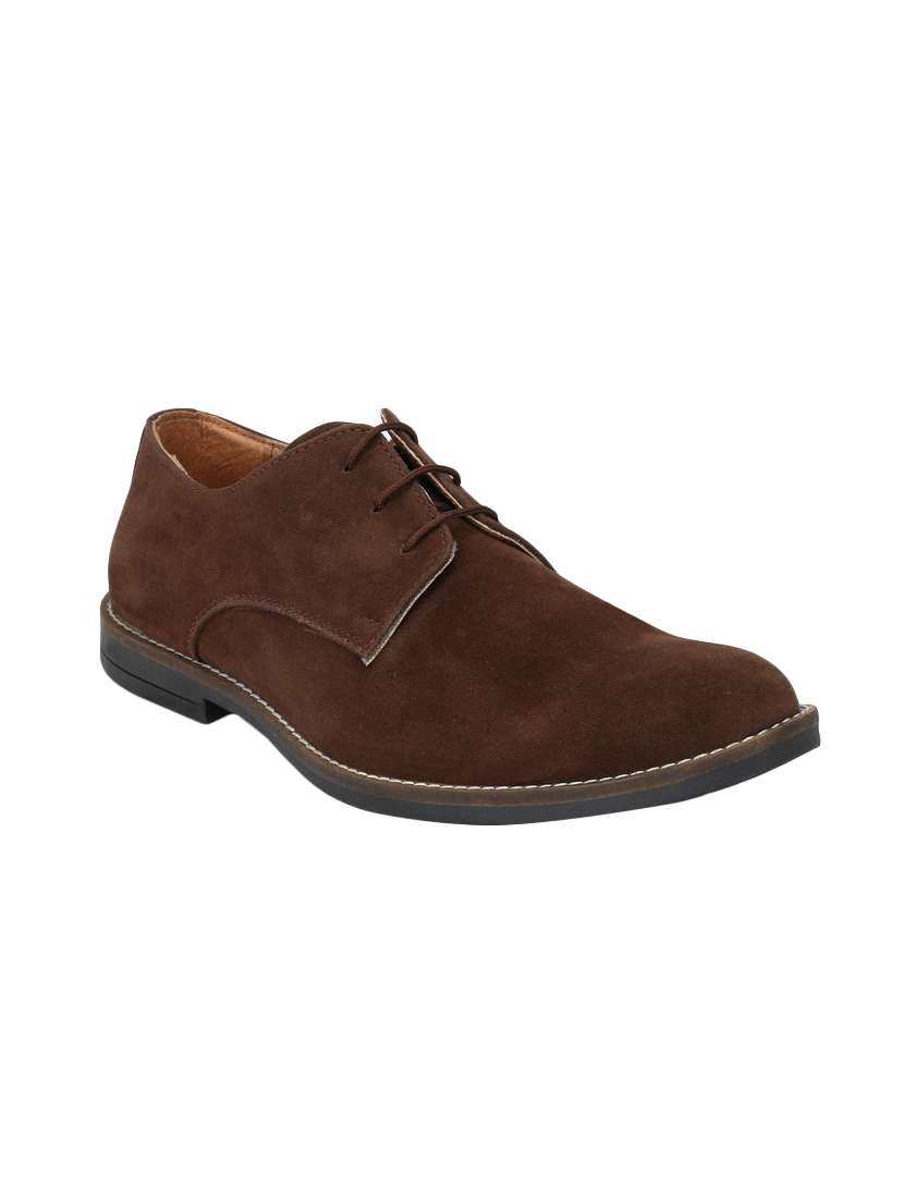 brown suede lace-up derby