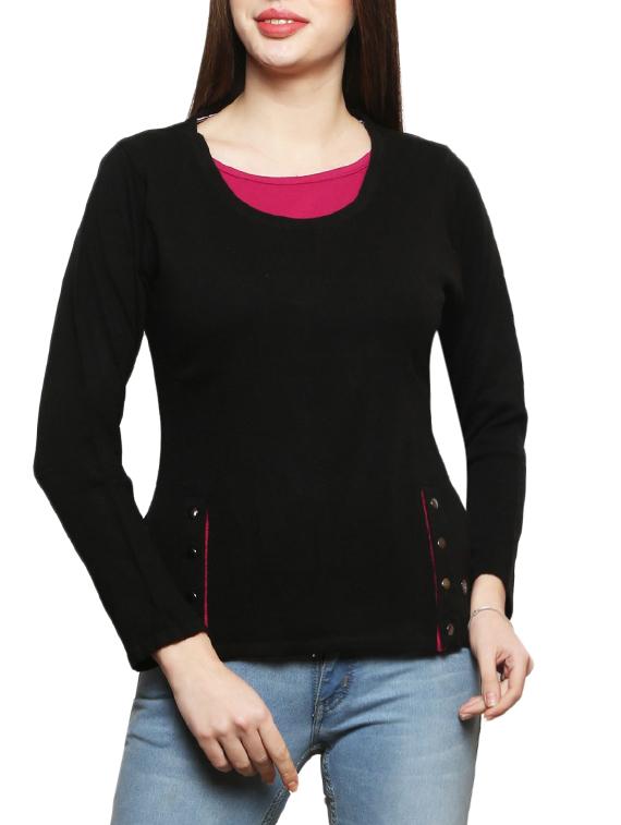 black woolen pullover - 14855557 -  Zoom Image - 0