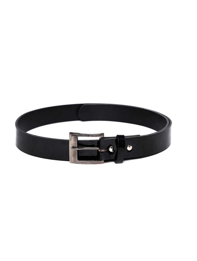 black leatherette belt