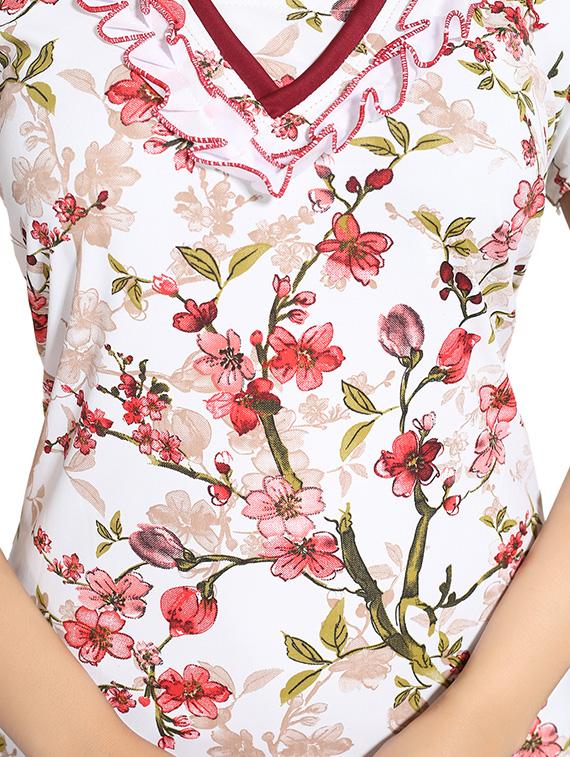 white printed nightwear gown - 14860586 - Standard Image - 3
