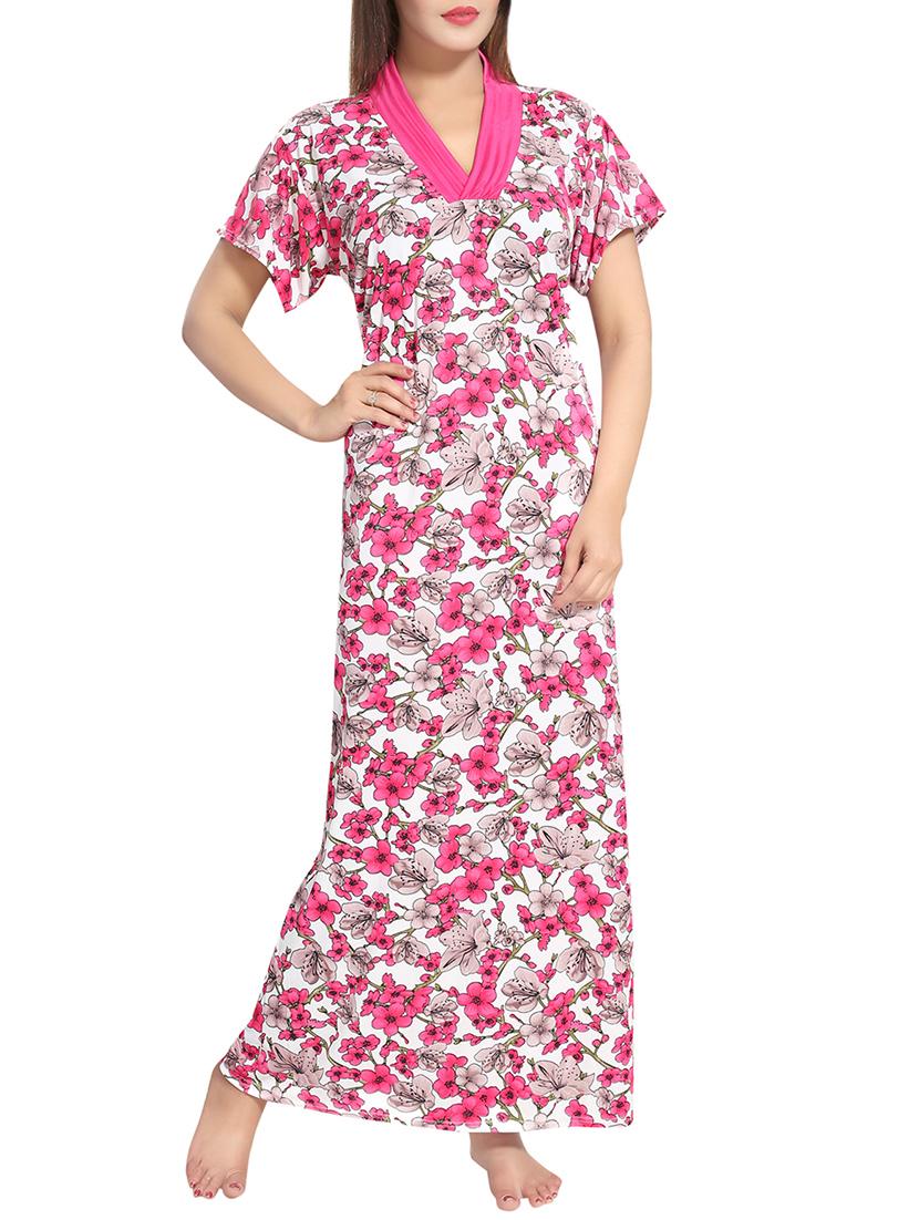 pink printed nightwear gown - 14860589 -  Zoom Image - 0