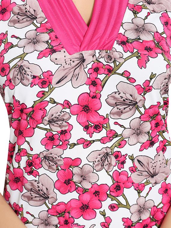 pink printed nightwear gown - 14860589 - Standard Image - 3