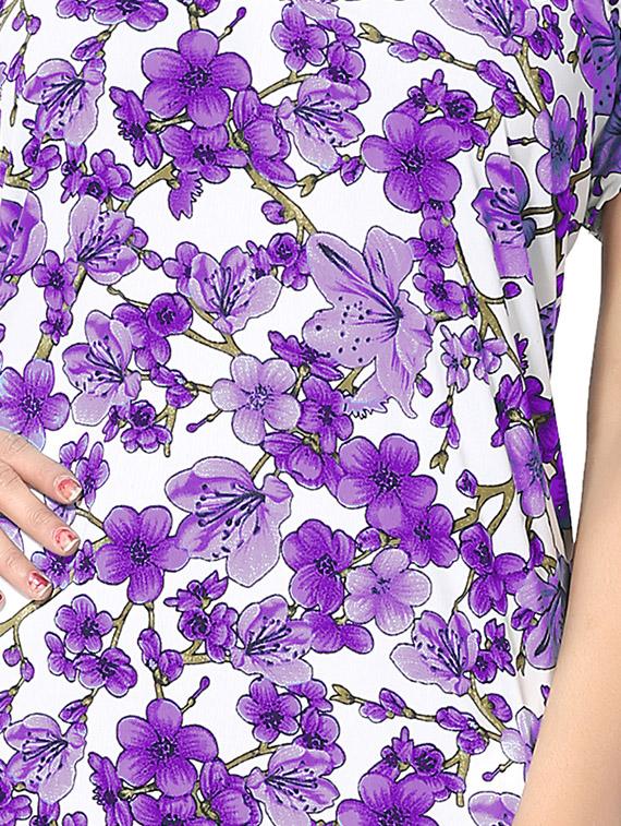 purple printed nightwear gown - 14860591 - Standard Image - 3