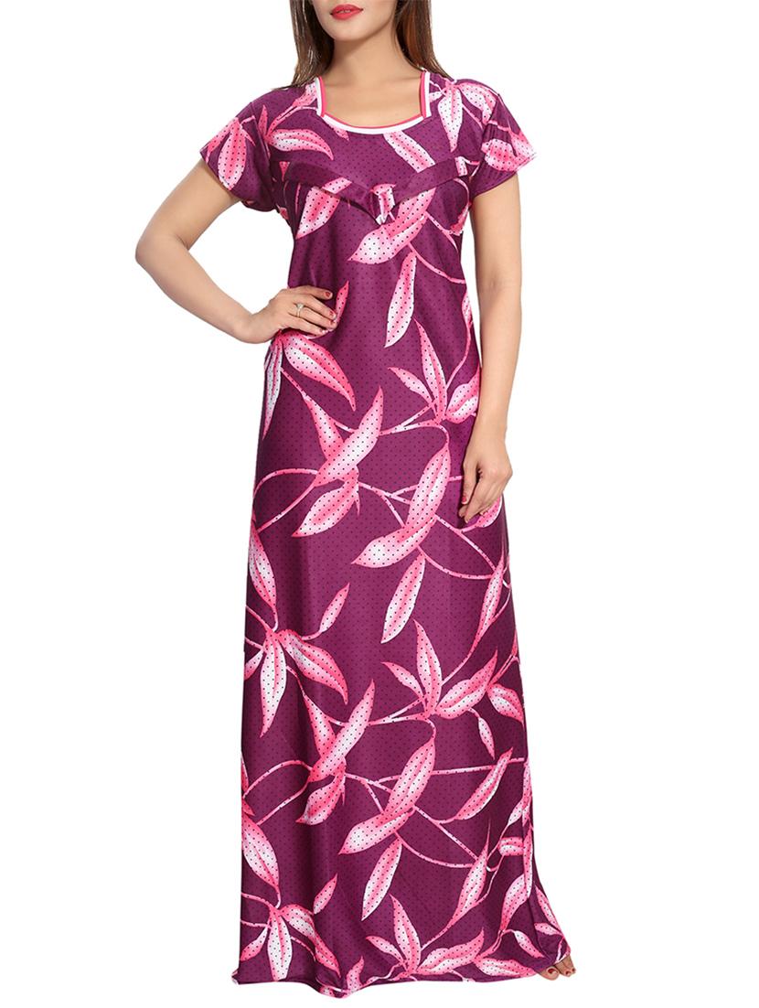 purple maternity wear gown - 14860605 - Zoom Image - 0