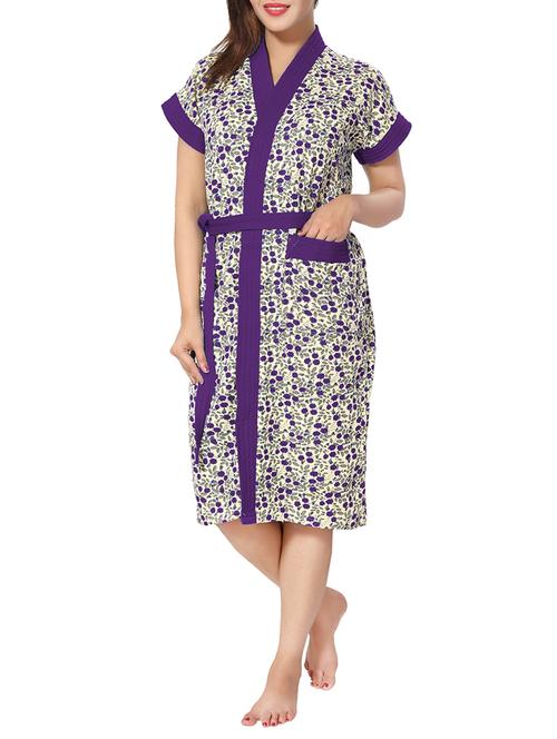 florals women cotton bath robe - 14860617 -  Standard Image - 0