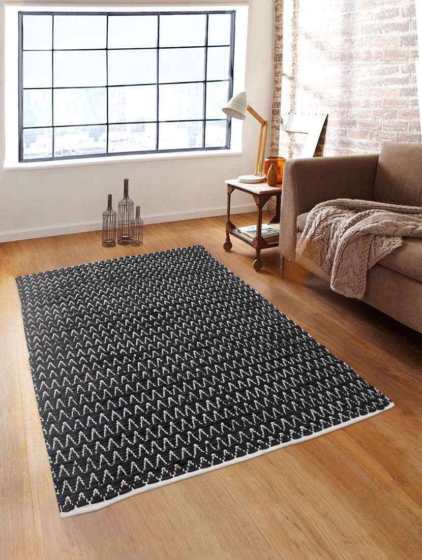 black cotton dhurrie, 3 ft x 5 ft