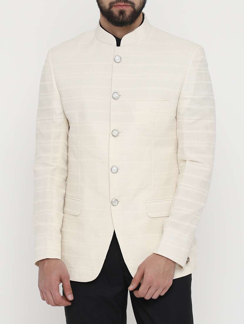 white cotton casual blazer