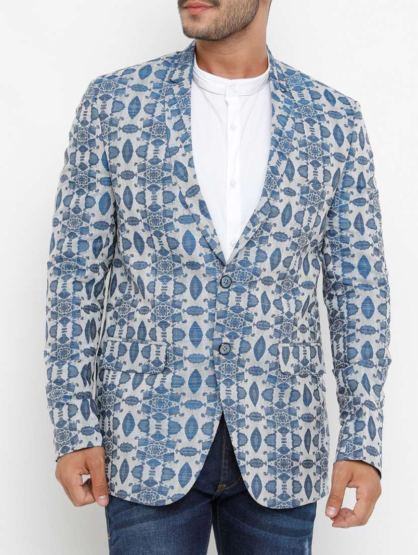 white cotton casual blazer