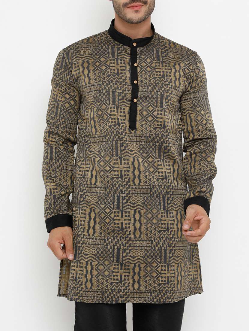 grey aztec print kurta