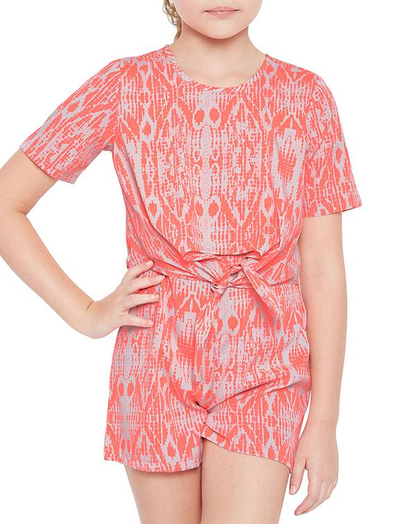 orange polyester playsuit - 14867832 -  Zoom Image - 0
