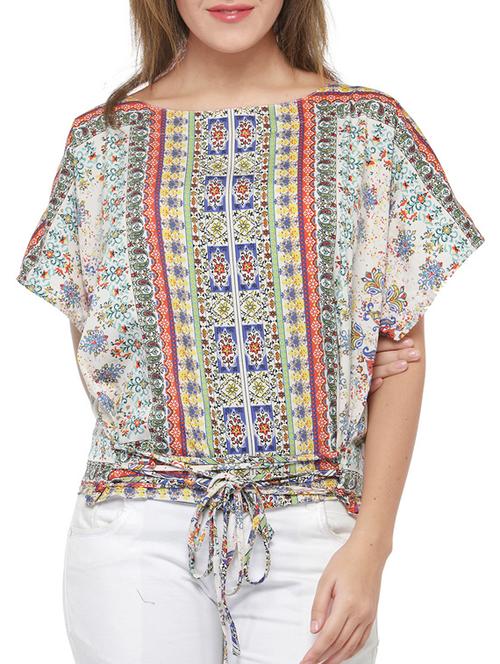 criss cross lace up hem top - 14868030 -  Standard Image - 0