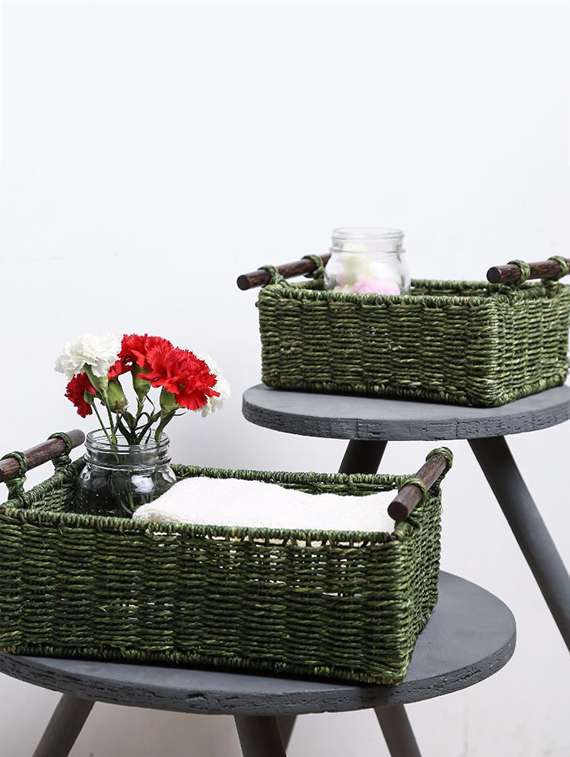sabai grass olive utility basket (set of 2)