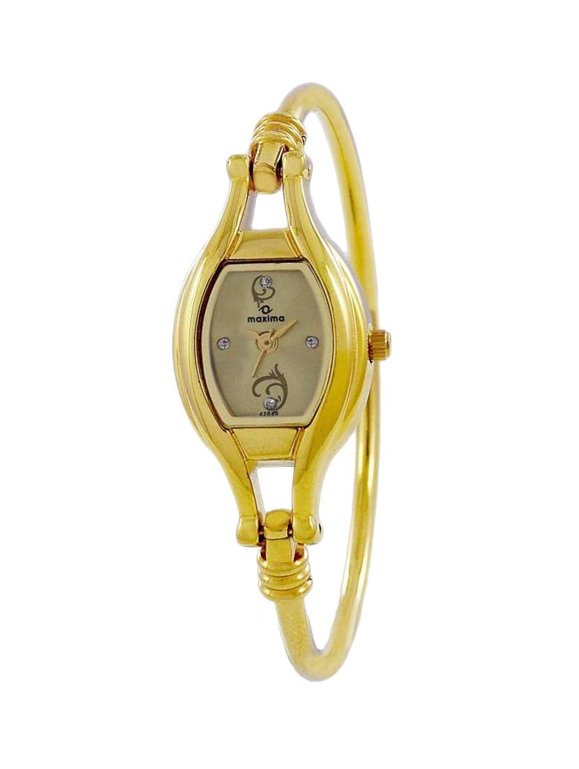 maxima gold  dial  female analog watch -42040bmly