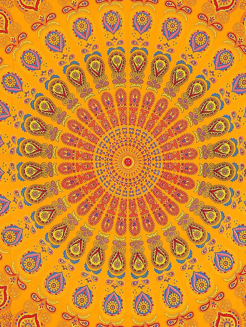 rajasthani traditional double bedsheet with 2 pillow covers - 14878199 -  Standard Image - 3